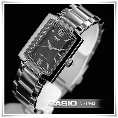Đồng hồ Casio LTP-1233D-1 mặt vuông đen cá tính 